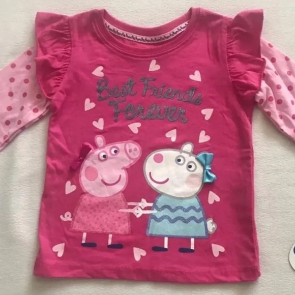 (NWT) Peppa Pig Toddler Long Sleeve Shirt in Pink, 2T - Picture 3 of 8